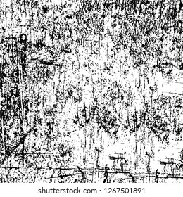 Vector grunge overlay texture. Black and white background. Abstract monochrome image includes a faded effect in dark tones