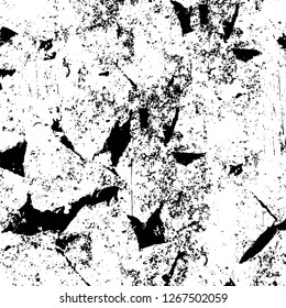 Vector grunge overlay texture. Black and white background. Abstract monochrome image includes a faded effect in dark tones