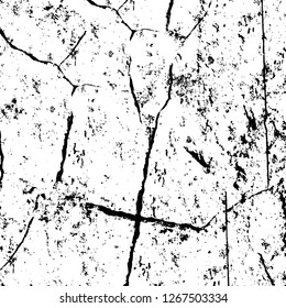 Vector grunge overlay texture. Black and white background. Abstract monochrome image includes a faded effect in dark tones