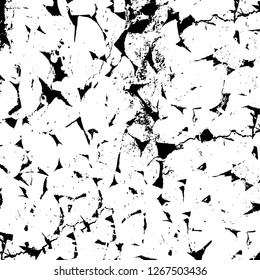 Vector grunge overlay texture. Black and white background. Abstract monochrome image includes a faded effect in dark tones