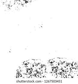 Vector grunge overlay texture. Black and white background. Abstract monochrome image includes a faded effect in dark tones