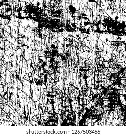 Vector grunge overlay texture. Black and white background. Abstract monochrome image includes a faded effect in dark tones