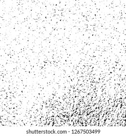 Vector grunge overlay texture. Black and white background. Abstract monochrome image includes a faded effect in dark tones