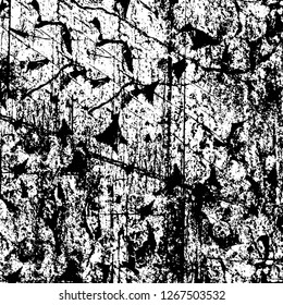 Vector grunge overlay texture. Black and white background. Abstract monochrome image includes a faded effect in dark tones