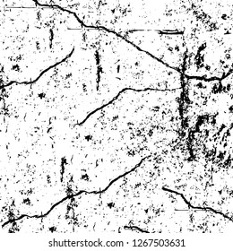 Vector grunge overlay texture. Black and white background. Abstract monochrome image includes a faded effect in dark tones