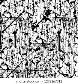 Vector grunge overlay texture. Black and white background. Abstract monochrome image includes a faded effect in dark tones