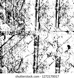 Vector grunge overlay texture. Black and white background. Abstract monochrome image includes a faded effect in dark tones