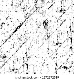 Vector grunge overlay texture. Black and white background. Abstract monochrome image includes a faded effect in dark tones