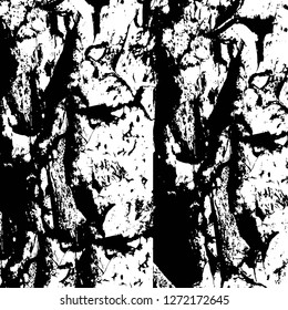 Vector grunge overlay texture. Black and white background. Abstract monochrome image includes a faded effect in dark tones