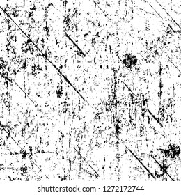 Vector grunge overlay texture. Black and white background. Abstract monochrome image includes a faded effect in dark tones