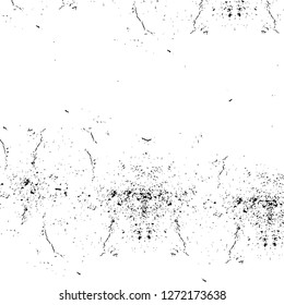 Vector grunge overlay texture. Black and white background. Abstract monochrome image includes a faded effect in dark tones
