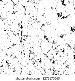 Vector grunge overlay texture. Black and white background. Abstract monochrome image includes a faded effect in dark tones