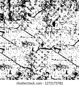 Vector grunge overlay texture. Black and white background. Abstract monochrome image includes a faded effect in dark tones