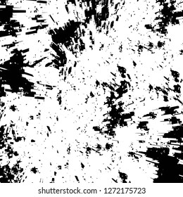 Vector grunge overlay texture. Black and white background. Abstract monochrome image includes a faded effect in dark tones