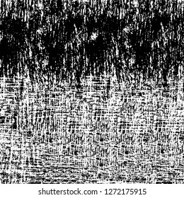 Vector grunge overlay texture. Black and white background. Abstract monochrome image includes a faded effect in dark tones
