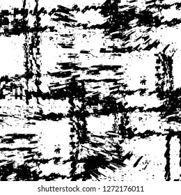 Vector grunge overlay texture. Black and white background. Abstract monochrome image includes a faded effect in dark tones