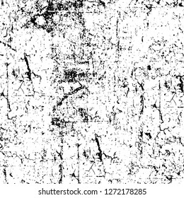 Vector grunge overlay texture. Black and white background. Abstract monochrome image includes a faded effect in dark tones