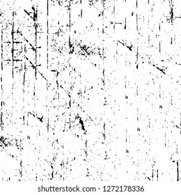 Vector grunge overlay texture. Black and white background. Abstract monochrome image includes a faded effect in dark tones