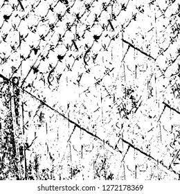 Vector grunge overlay texture. Black and white background. Abstract monochrome image includes a faded effect in dark tones