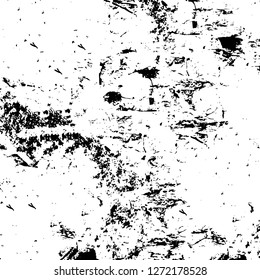 Vector grunge overlay texture. Black and white background. Abstract monochrome image includes a faded effect in dark tones