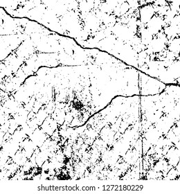 Vector grunge overlay texture. Black and white background. Abstract monochrome image includes a faded effect in dark tones