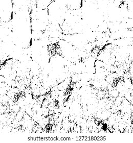 Vector grunge overlay texture. Black and white background. Abstract monochrome image includes a faded effect in dark tones