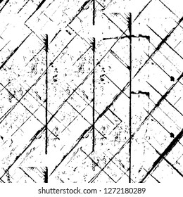 Vector grunge overlay texture. Black and white background. Abstract monochrome image includes a faded effect in dark tones