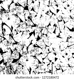 Vector grunge overlay texture. Black and white background. Abstract monochrome image includes a faded effect in dark tones