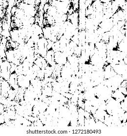 Vector grunge overlay texture. Black and white background. Abstract monochrome image includes a faded effect in dark tones