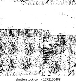 Vector grunge overlay texture. Black and white background. Abstract monochrome image includes a faded effect in dark tones