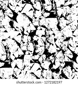 Vector grunge overlay texture. Black and white background. Abstract monochrome image includes a faded effect in dark tones