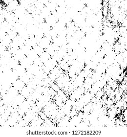 Vector grunge overlay texture. Black and white background. Abstract monochrome image includes a faded effect in dark tones