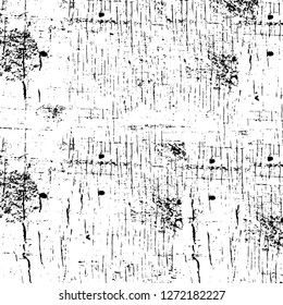 Vector grunge overlay texture. Black and white background. Abstract monochrome image includes a faded effect in dark tones