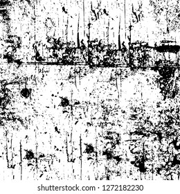 Vector grunge overlay texture. Black and white background. Abstract monochrome image includes a faded effect in dark tones
