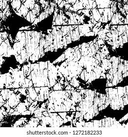 Vector grunge overlay texture. Black and white background. Abstract monochrome image includes a faded effect in dark tones
