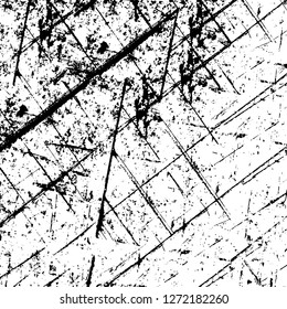 Vector grunge overlay texture. Black and white background. Abstract monochrome image includes a faded effect in dark tones