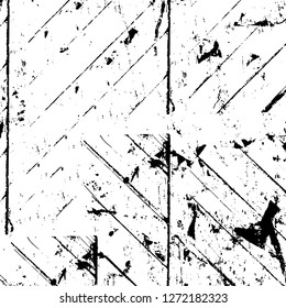 Vector grunge overlay texture. Black and white background. Abstract monochrome image includes a faded effect in dark tones