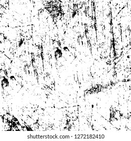 Vector grunge overlay texture. Black and white background. Abstract monochrome image includes a faded effect in dark tones