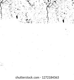 Vector grunge overlay texture. Black and white background. Abstract monochrome image includes a faded effect in dark tones