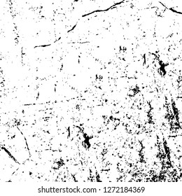 Vector grunge overlay texture. Black and white background. Abstract monochrome image includes a faded effect in dark tones
