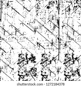 Vector grunge overlay texture. Black and white background. Abstract monochrome image includes a faded effect in dark tones