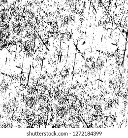 Vector grunge overlay texture. Black and white background. Abstract monochrome image includes a faded effect in dark tones