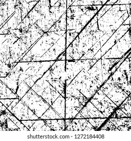 Vector grunge overlay texture. Black and white background. Abstract monochrome image includes a faded effect in dark tones