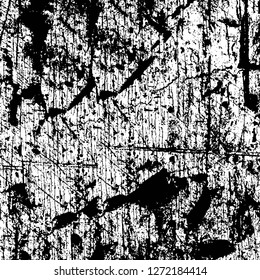 Vector grunge overlay texture. Black and white background. Abstract monochrome image includes a faded effect in dark tones