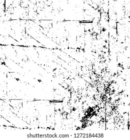 Vector grunge overlay texture. Black and white background. Abstract monochrome image includes a faded effect in dark tones