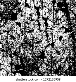 Vector grunge overlay texture. Black and white background. Abstract monochrome image includes a faded effect in dark tones
