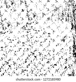 Vector grunge overlay texture. Black and white background. Abstract monochrome image includes a faded effect in dark tones