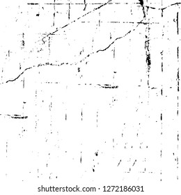 Vector grunge overlay texture. Black and white background. Abstract monochrome image includes a faded effect in dark tones