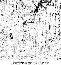 Vector grunge overlay texture. Black and white background. Abstract monochrome image includes a faded effect in dark tones