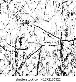 Vector grunge overlay texture. Black and white background. Abstract monochrome image includes a faded effect in dark tones